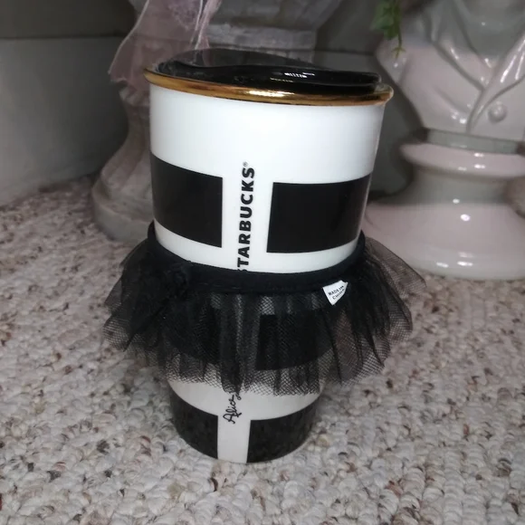 Starbucks 2013 Alice & Olivia Limited Edition Tuxedo Tutu Coffee Travel Mug - Picture 2 of 6